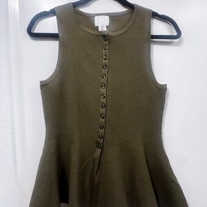 H&M Khaki Button-Front Tank Top